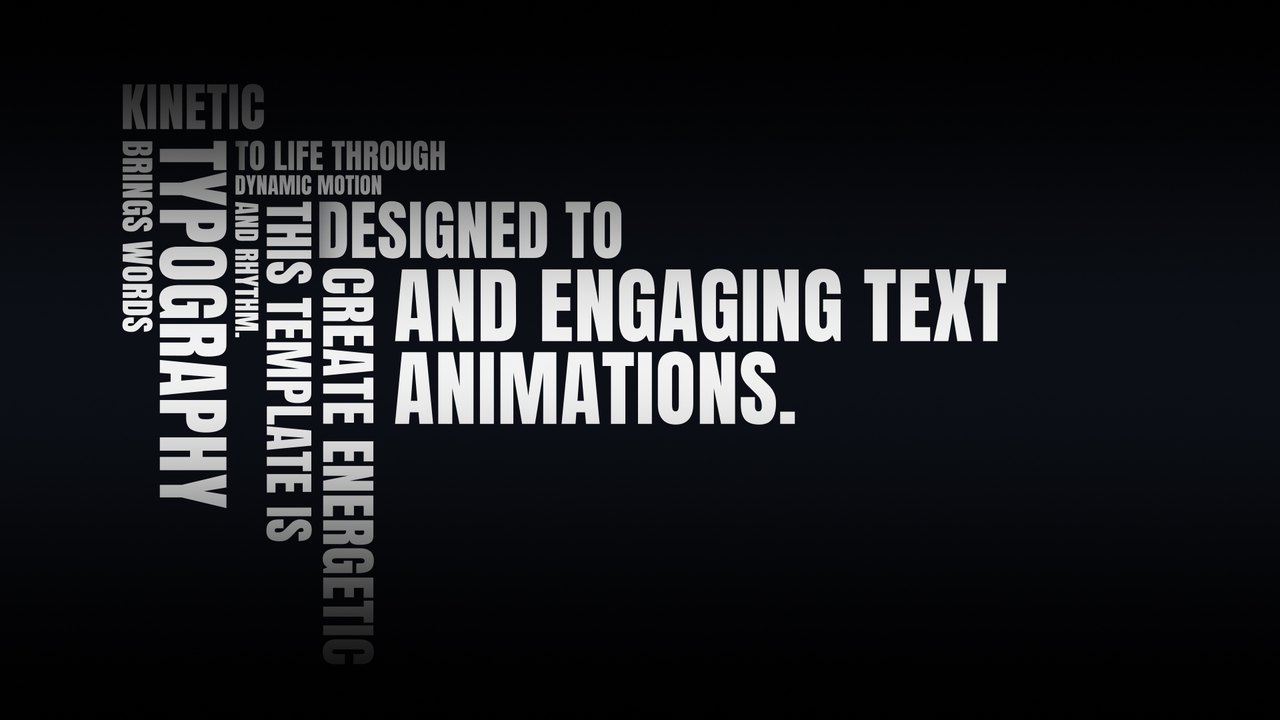 Diagonal Camera Kinetic Typography Promo After Effects Template with Giant Rotating Words