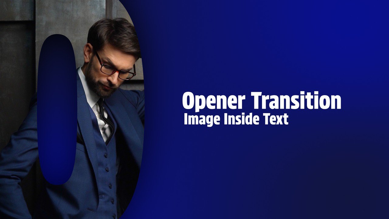 Image Inside Text Transition with Giant Letter Window After Effects Template