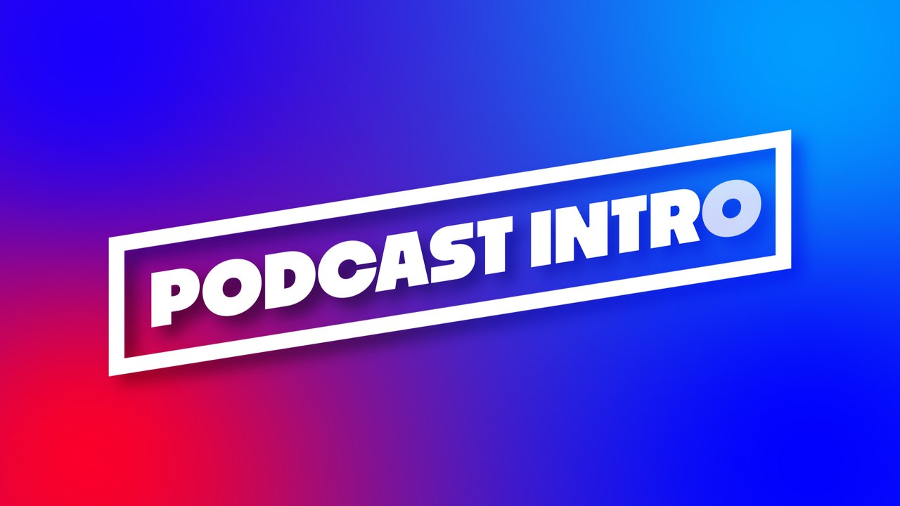 Podcast Intro Openers with Slanted Outline Title Plate After Effects Template