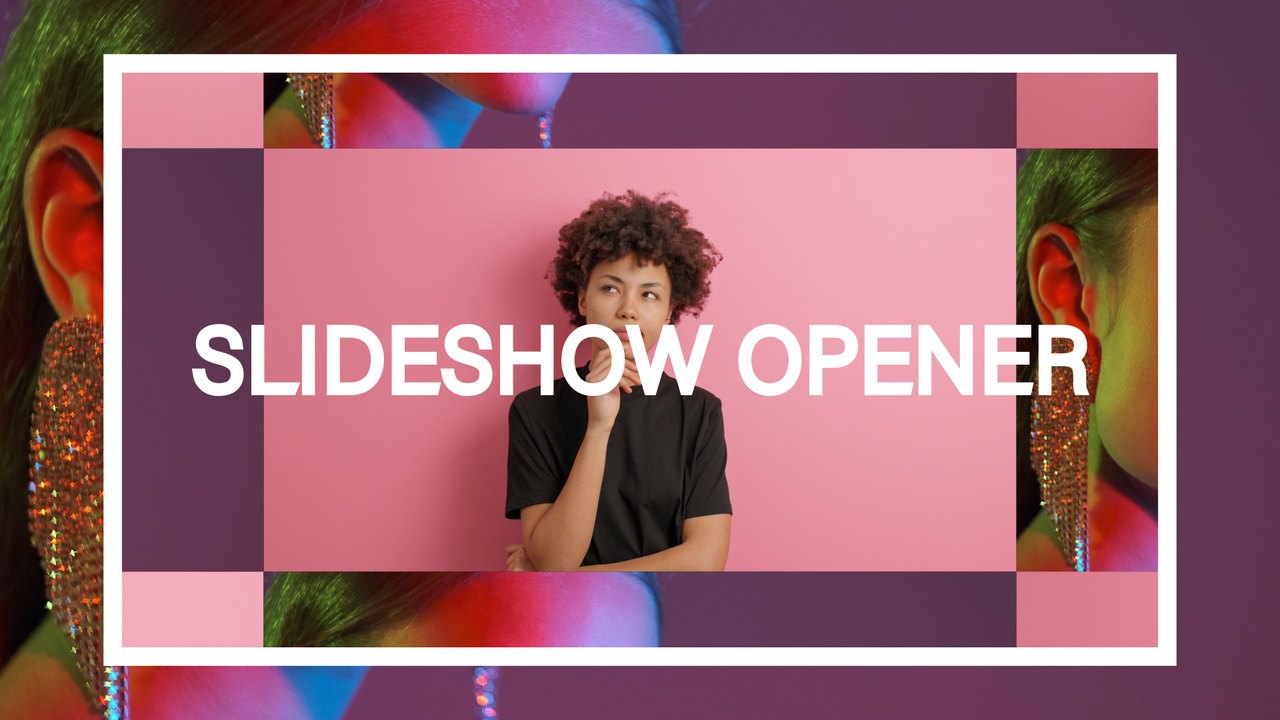One Headline Soft Split Photo Slideshow Premiere Pro MOGRT