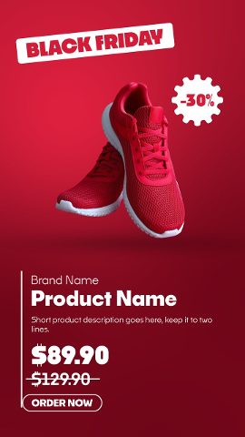 Black Friday Deals Promos with Tilted Ribbon Label and Starburst Badge Project for After Effects