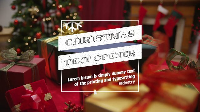 Christmas Text Opener with Tilted Ribbon Banners Motion Graphics Template for Premiere Pro