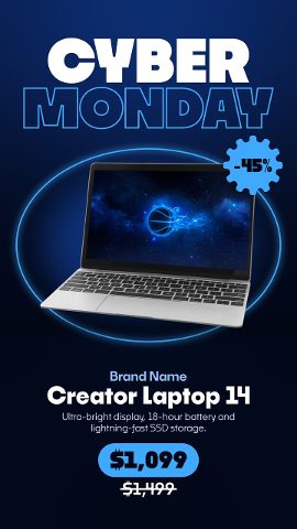 Cyber Monday Tech Sale Stories with Glowing Oval Ring Premiere Pro Motion Graphics Template