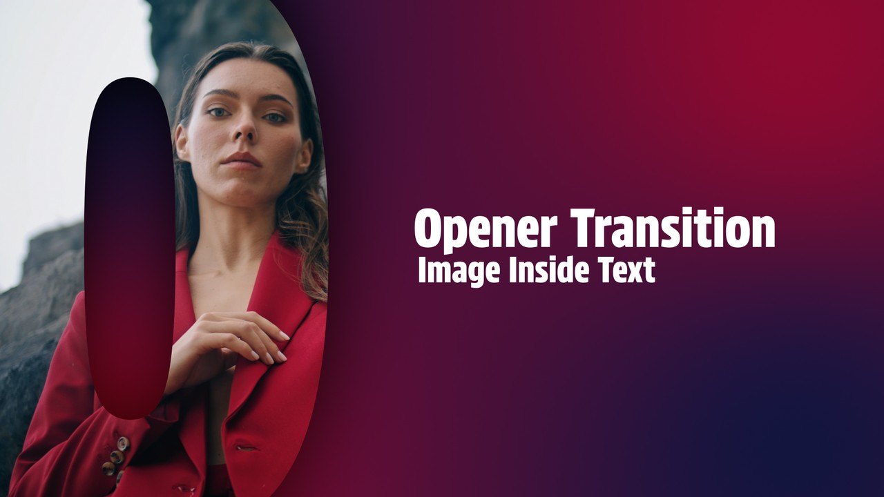 Video Text Transition featuring Big Letter Footage Window Premiere Pro MOGRT