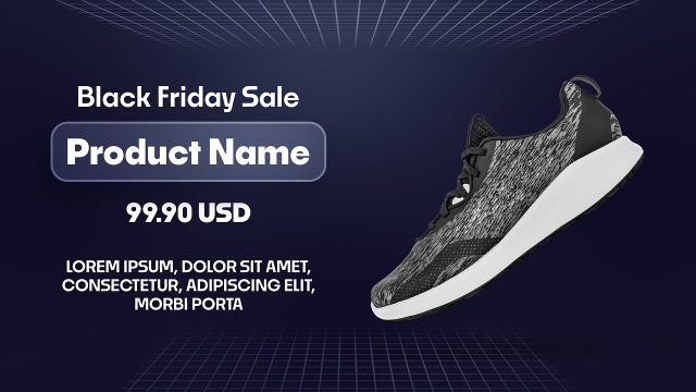 Black Friday Sale Product Presentation with Discount Price After Effects Template