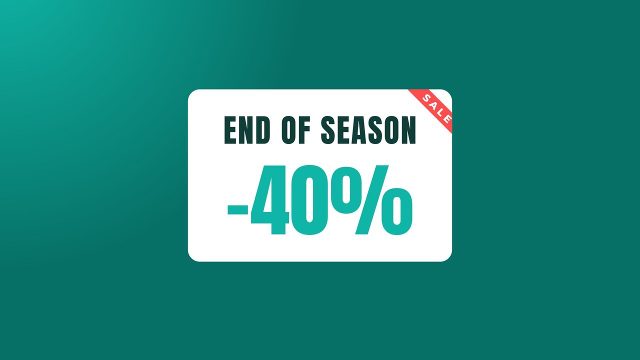End of Season Sale Card Title with Corner Ribbon After Effects Template