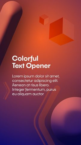 Vertical Colorful Text Opener with 3D Cubes After Effects Template