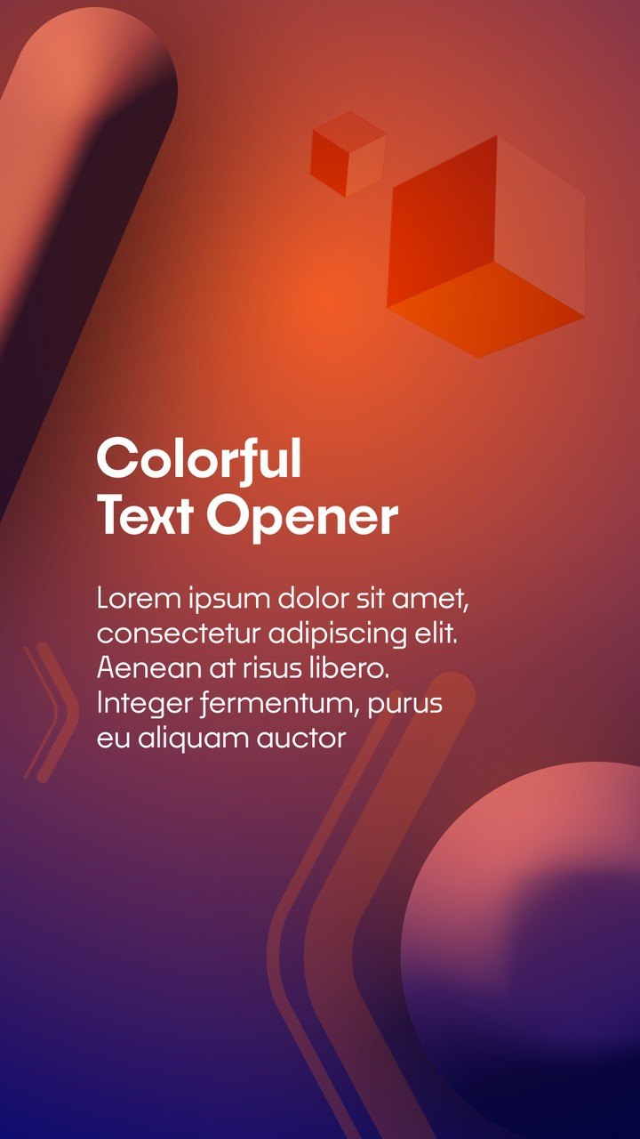 Vertical Colorful Text Opener with 3D Cubes After Effects Template