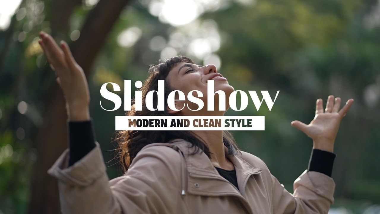 Serif Title Photo Slideshow with Diagonal Flash After Effects Template
