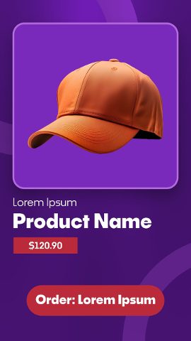 Vertical Purple Cap Store Product Card Premiere Pro MOGRT