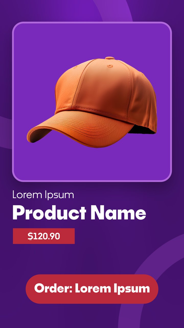 Vertical Purple Cap Store Product Card Premiere Pro MOGRT