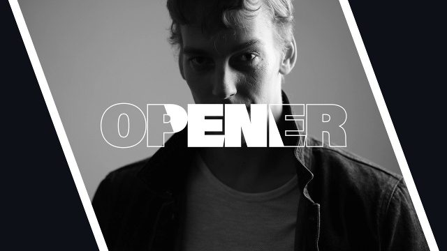 Monochrome Slash Opener with Thin Photo Frame Premiere Pro MOGRT