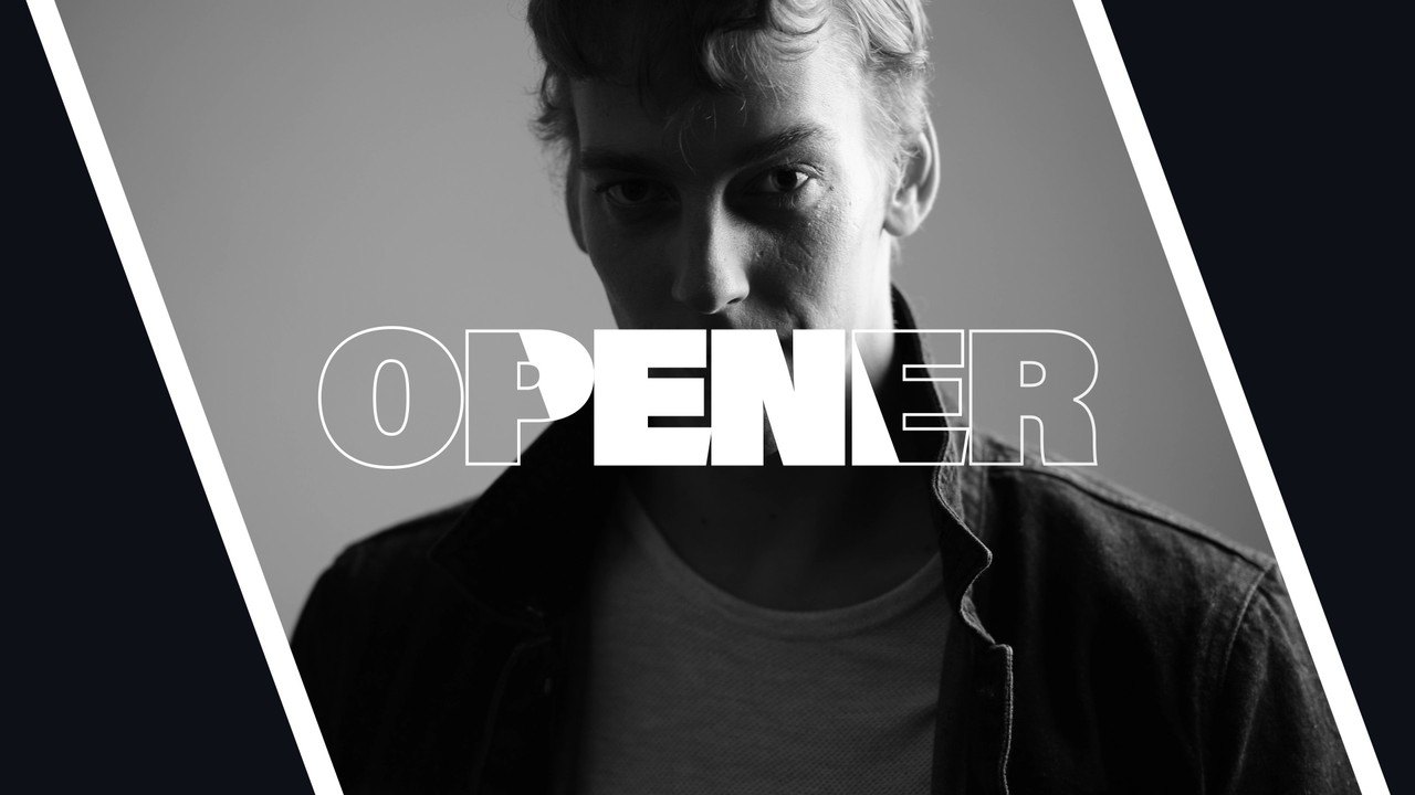Monochrome Slash Opener with Thin Photo Frame Premiere Pro MOGRT