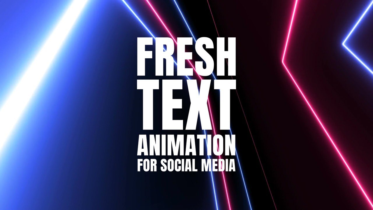 Social Media Text Animations with Neon Laser Beams Premiere Pro MOGRT
