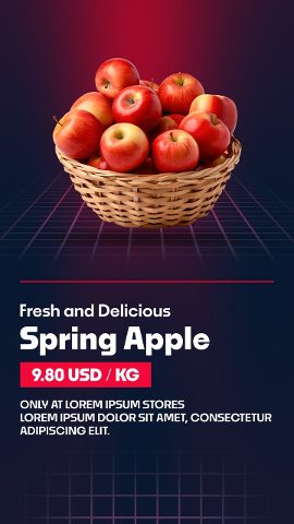 Black Friday Red Grid Floor Spring Apples Fruit Shop Premiere Pro MOGRT