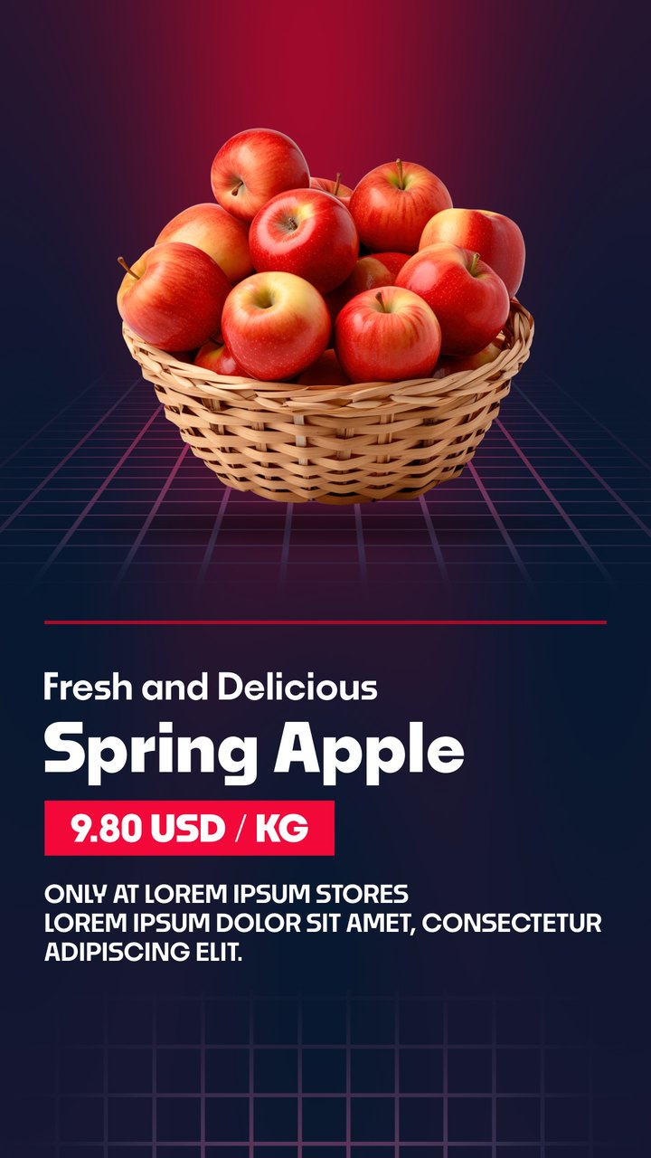 Black Friday Red Grid Floor Spring Apples Fruit Shop Premiere Pro MOGRT