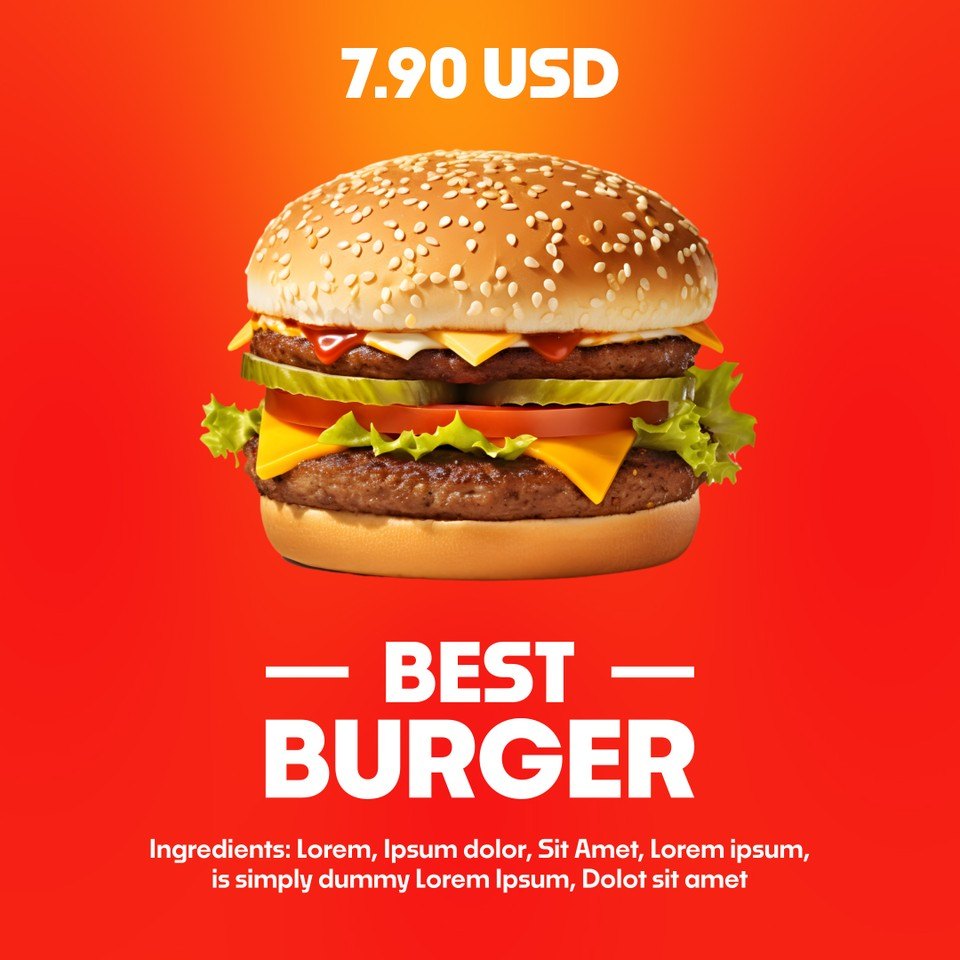 Square Product Promo with Top Price and Dash Framed Title After Effects Template