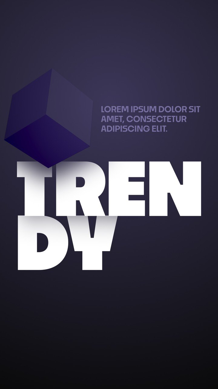 Vertical 3D Cube Animated Typography with Two Row Heavy Word Premiere Pro MOGRT
