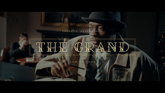 Retro Art Deco Cinematic Title with Ornate Frame MOGRT for Premiere Pro