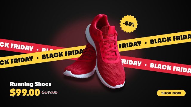 Black Friday Shopping Promos with Warning Tape Premiere Pro MOGRT