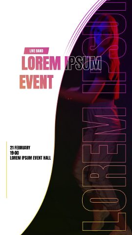 Vertical Live Show Event Slideshow Story with Curved Mask After Effects Template