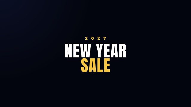New Year Sale Title and Sparkle Rays After Effects Template