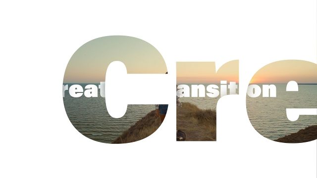 Minimalist Text Animation Transitions featuring Big Cut-Out Letters and Caption Box After Effects Project