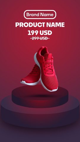 Black Friday Podium Sneakers Discount Stage After Effects Template