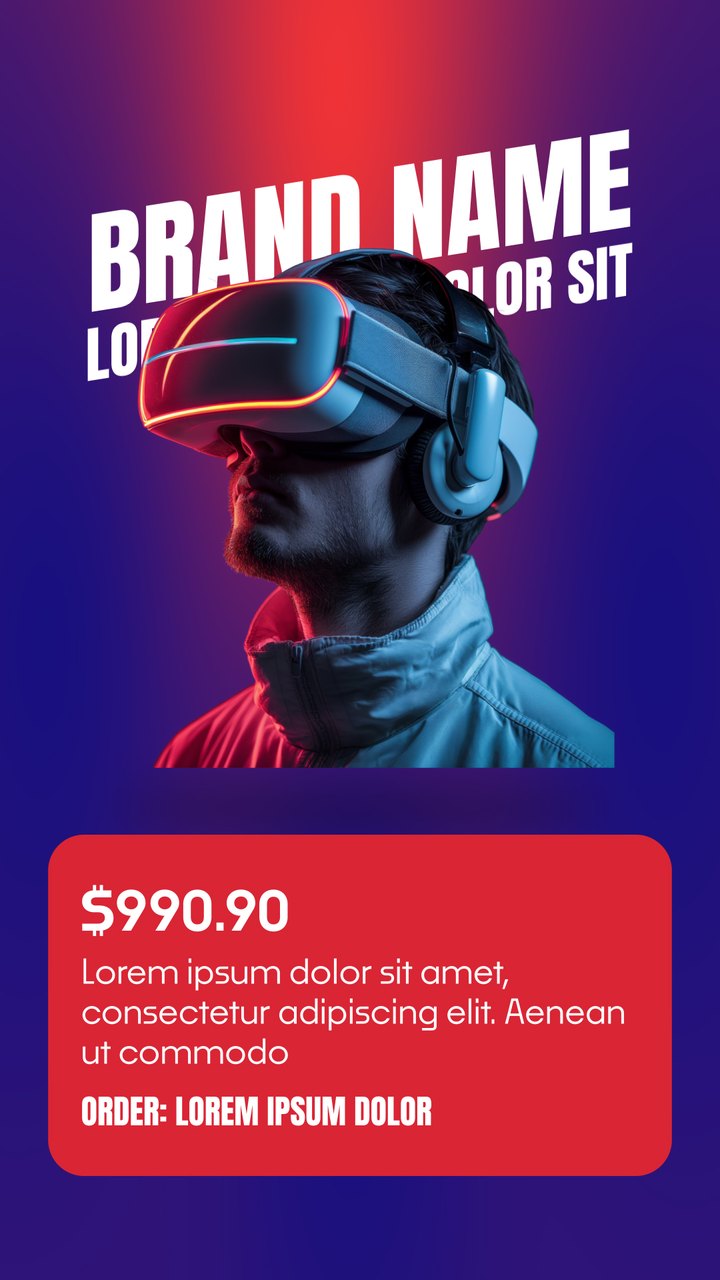 Vertical Brand Name Slant Title VR Gadget Red Box Premiere Pro MOGRT
