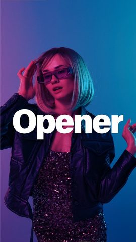 Vertical Slideshow Opener with Huge Words and Navy Base Bar Premiere Pro MOGRT