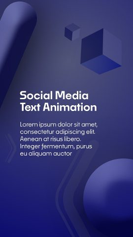 Vertical Social Media Text Card with 3D Cube and Sphere Premiere Pro MOGRT