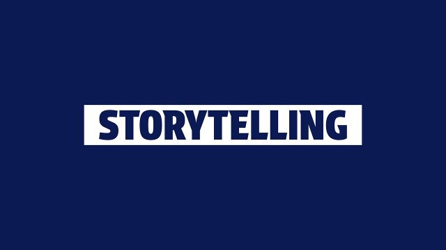 Navy Storytelling Headline Animation with Outlined Word Boxes After Effects Template