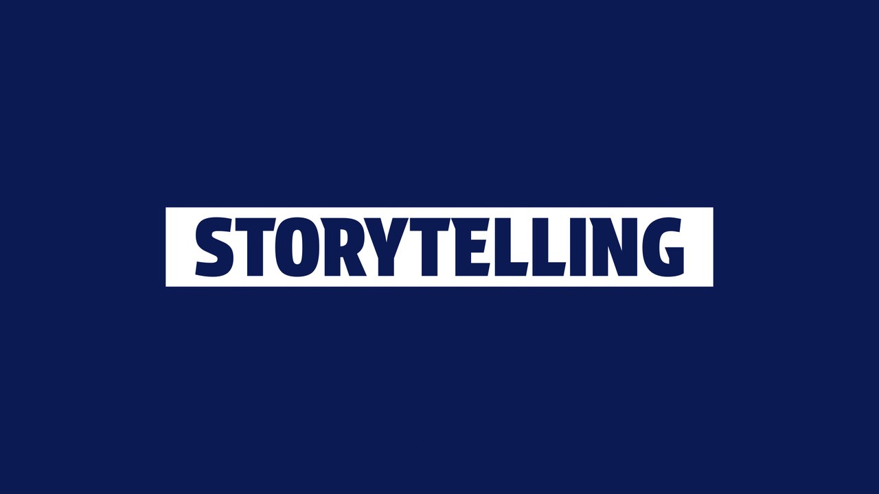 Navy Storytelling Headline Animation with Outlined Word Boxes After Effects Template