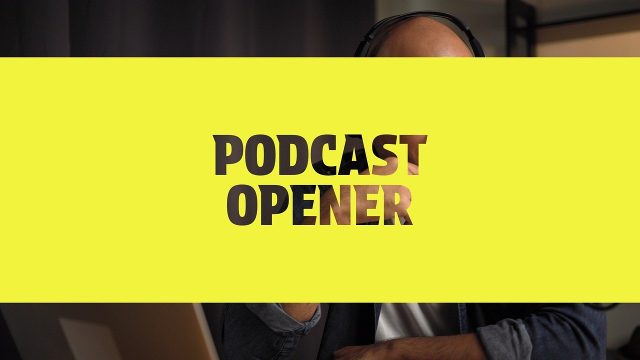 Neon Yellow Band Sweep Podcast Opener Titles After Effects Template