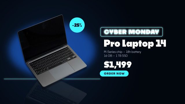 Blue Glow Frame Cyber Monday Product Advertising After Effects Template