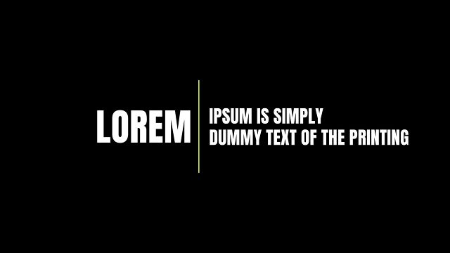 Vertical Divider Headline Typography with Two Line Caption After Effects Templates