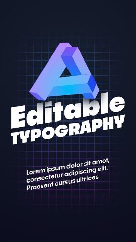 Vertical Futuristic 3D Letter Title Animation with Glossy Monogram Premiere Pro MOGRT