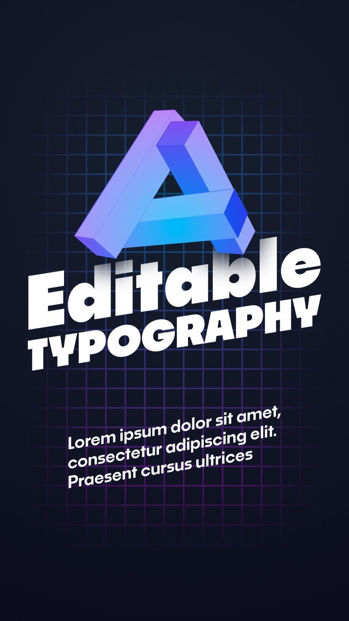Vertical Futuristic 3D Letter Title Animation with Glossy Monogram Premiere Pro MOGRT