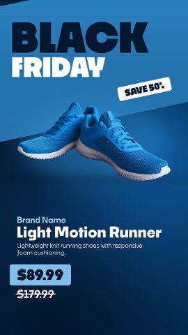 Black Friday Sportswear Sale Reels with Blue Diagonal Bands for After Effects