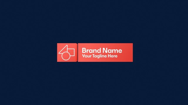 Brand Label Logo Animations with Tumbling Red Cube Premiere Pro MOGRT