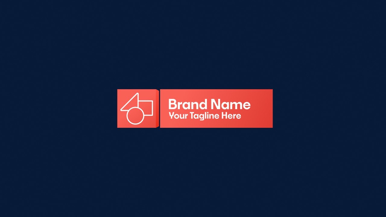 Brand Label Logo Animations with Tumbling Red Cube Premiere Pro MOGRT
