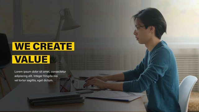 Corporate Promo Slides featuring Highlighted Text Boxes After Effects Template