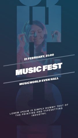 Vertical Music Fest Event Story Slideshow featuring Date Line Premiere Pro MOGRT