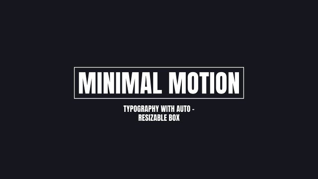 Boxed Minimal Headline Text Animation for Creator Content After Effects Template