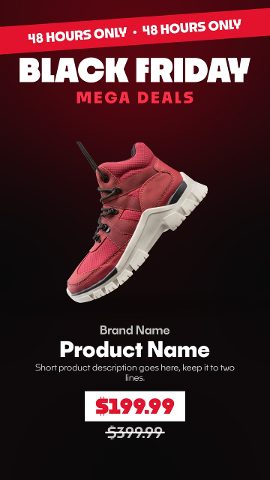 Vertical Black Friday Limited Time Deals Stories with Scrolling Banner MOGRT for Premiere Pro