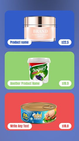 Vertical Black Friday and Cyber Monday Layered Item Cards featuring Prices After Effects Template