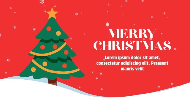 Merry Christmas Title Animation on a Red Greeting Card After Effects Template
