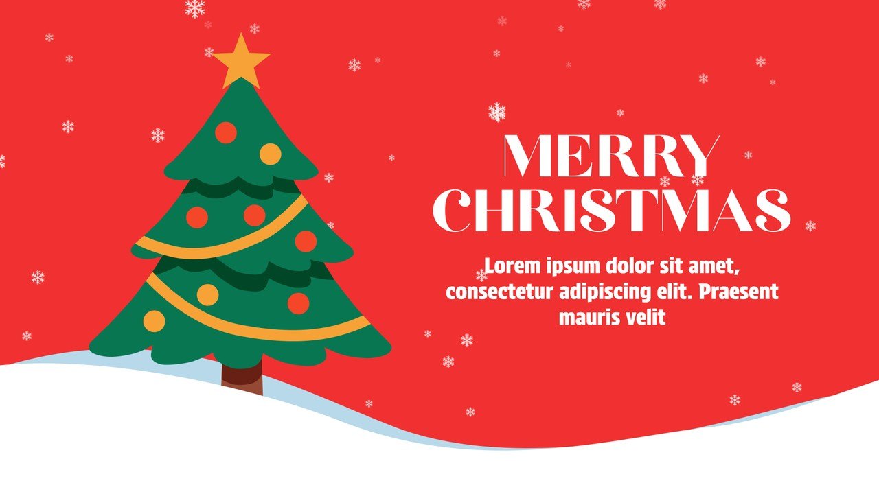 Merry Christmas Title Animation on a Red Greeting Card After Effects Template