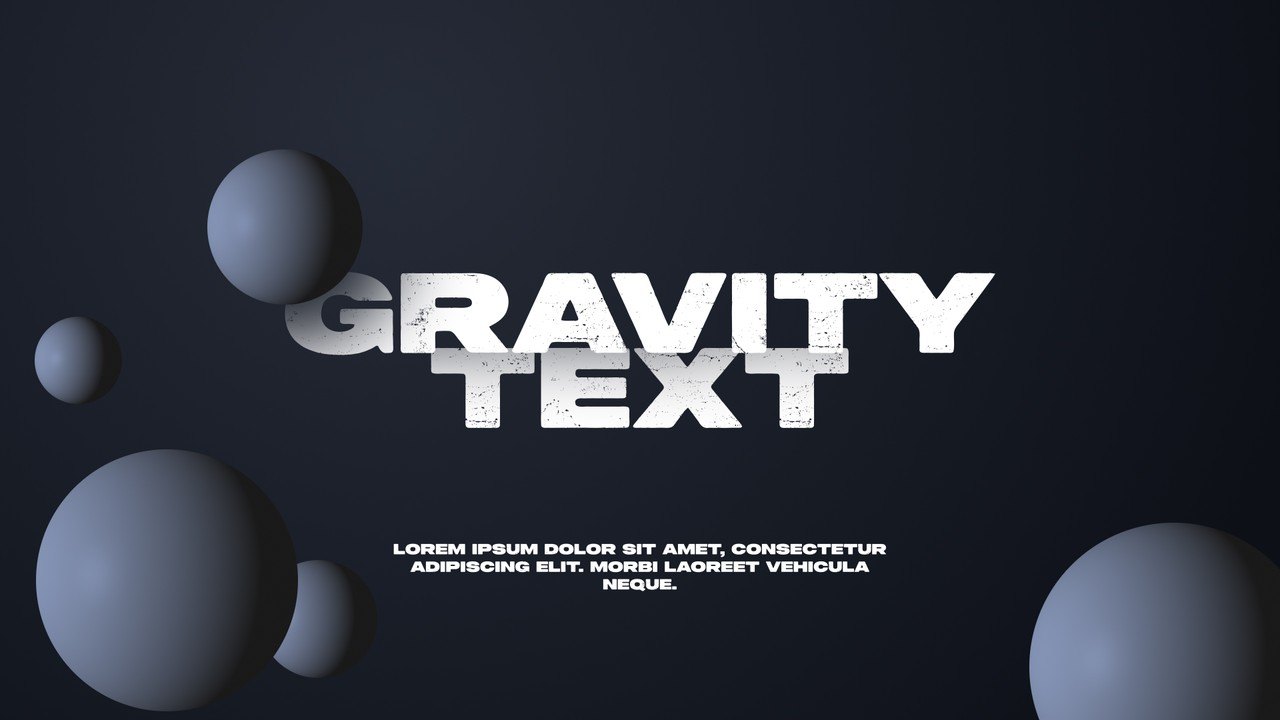 3D Spheres Gravity Heading Animation featuring Copy After Effects Template
