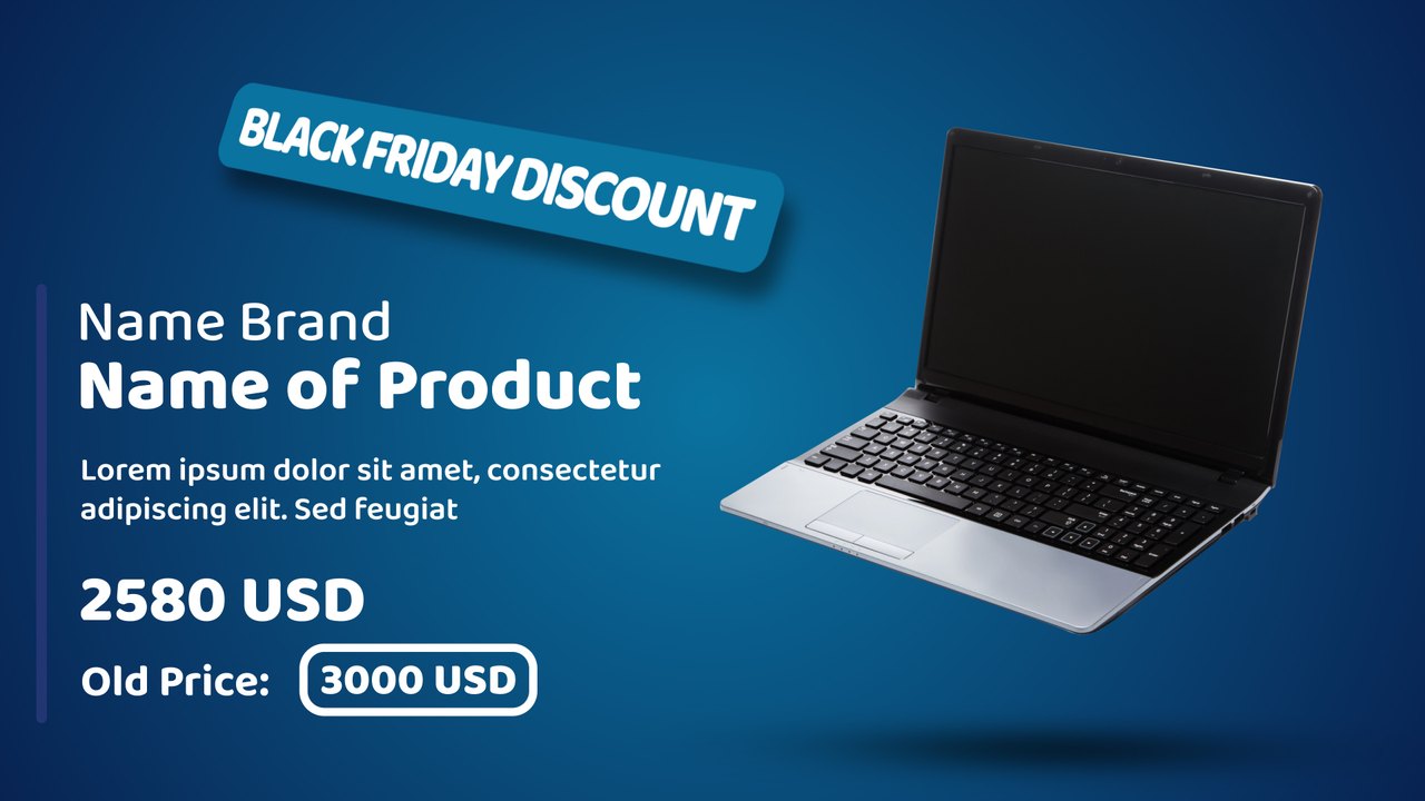 Black Friday Discount Laptop Widescreen Banner Premiere Pro MOGRT